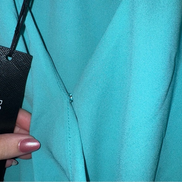 Women's NWOT BCBGMaxAzria Turquoise Wrap Drapey Camisole Top - Picture 5 of 9